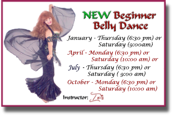 New Beginner Bellydance Classes with Isis, January, April, July, and October
