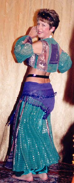 dancer in teal and purple