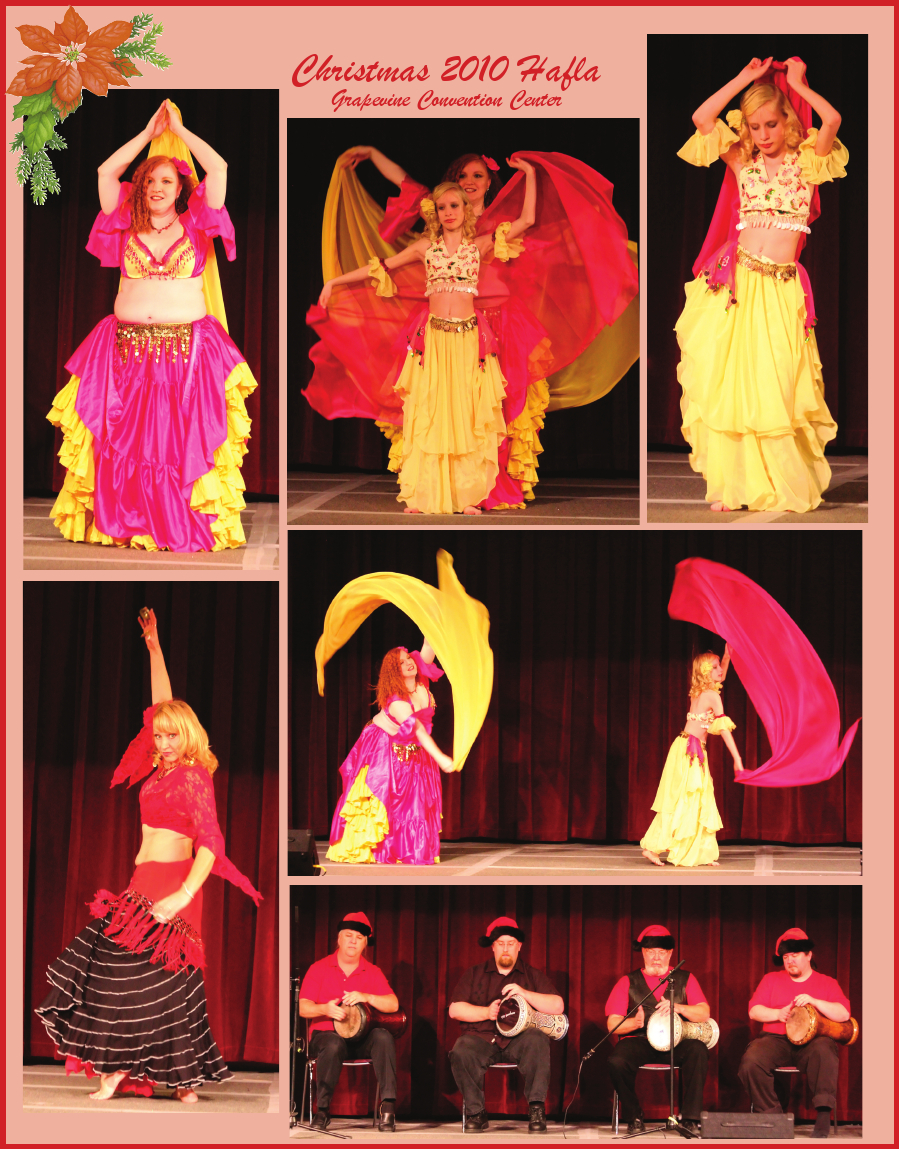 collage pages of many dancers and performances from the 2010 Christmas Hafla