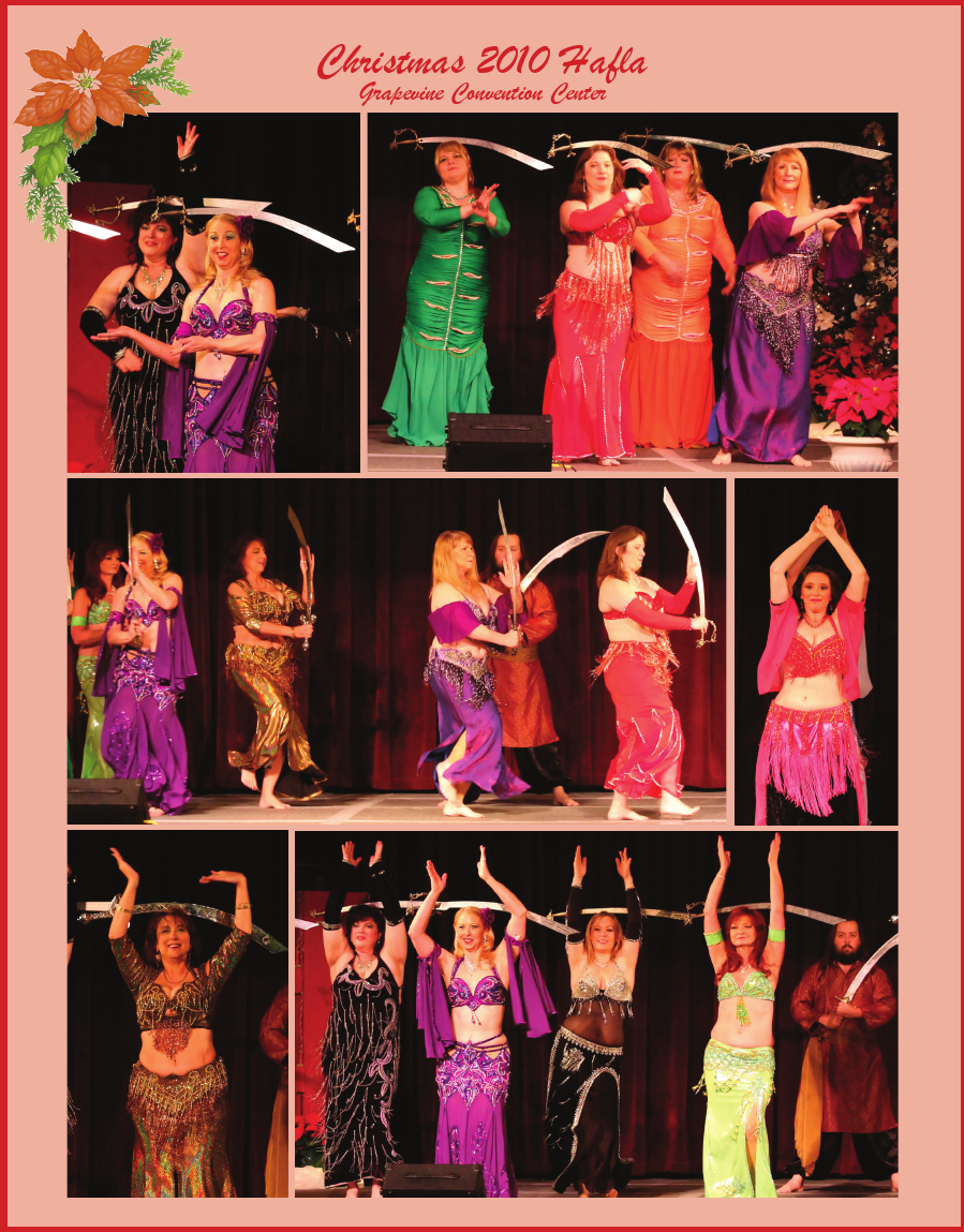 collage pages of many dancers and performances from the 2010 Christmas Hafla