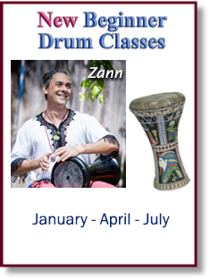 New Beginner Drum Classes with Zann, January and June or July, Tuesdays and Saturdays